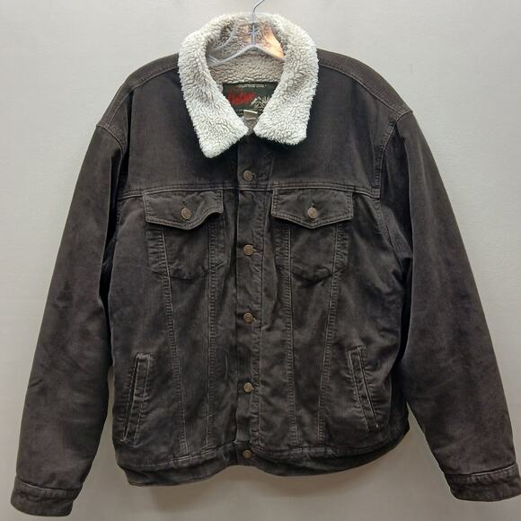 VTG Y2K Old Navy Corduroy Trucker Jacket Men's Large Sherpa Lined Brown SZ Large - Picture 1 of 7